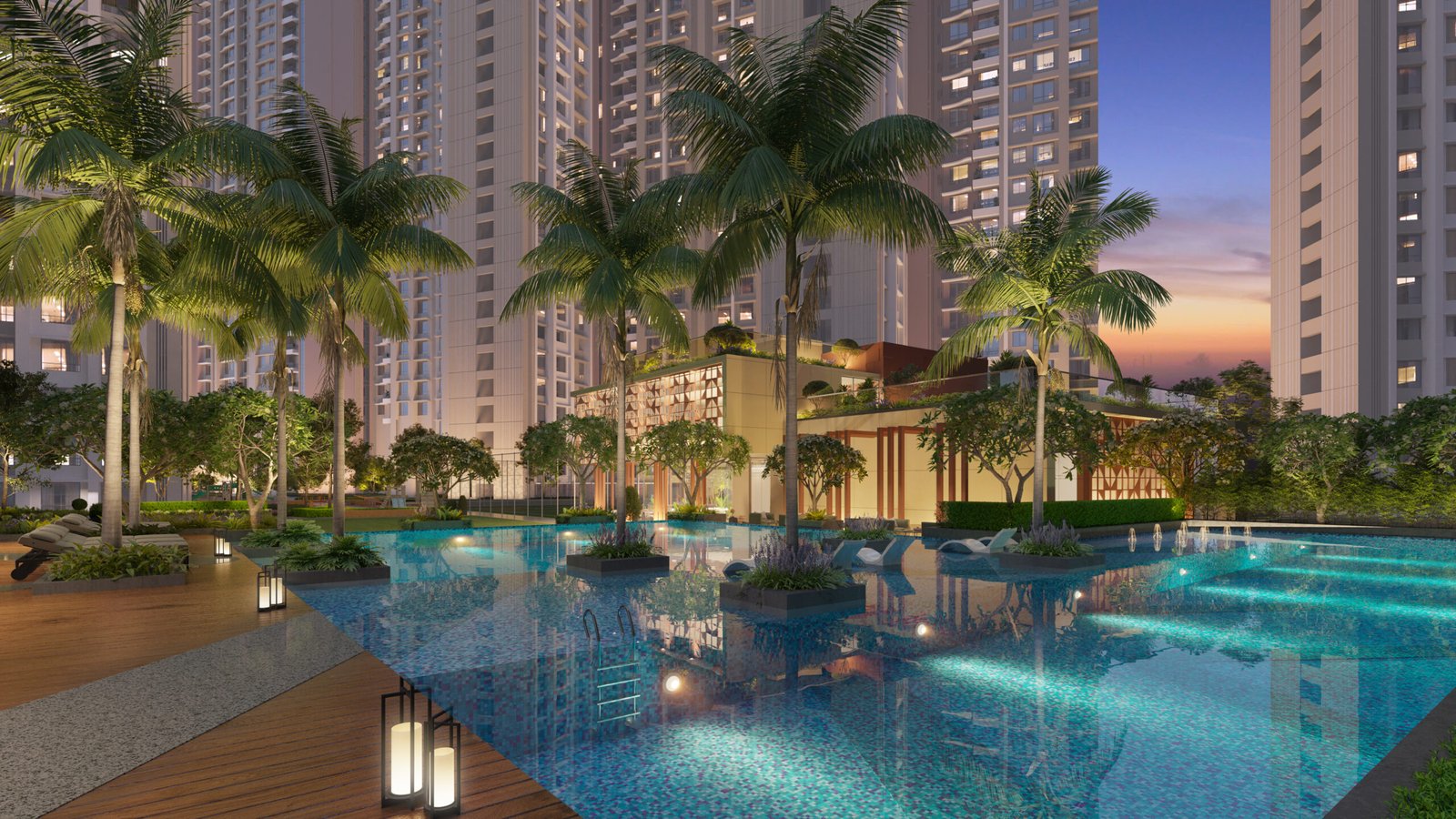 Swimming pool area – Kalpataru Srishti Namaah, Mira Road